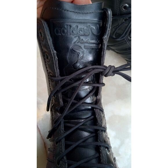 Vintage Adidas Muhammad Ali Black Leather Combat Boots, Men's sz. 12 - Picture 5 of 9
